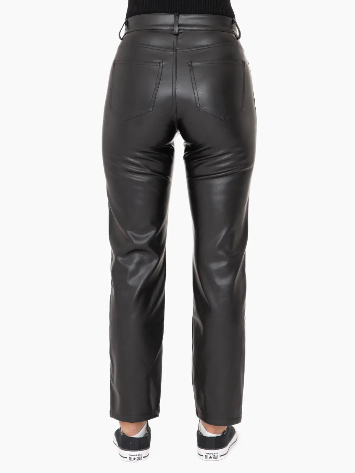 Faux Leather Straight Leg Pants