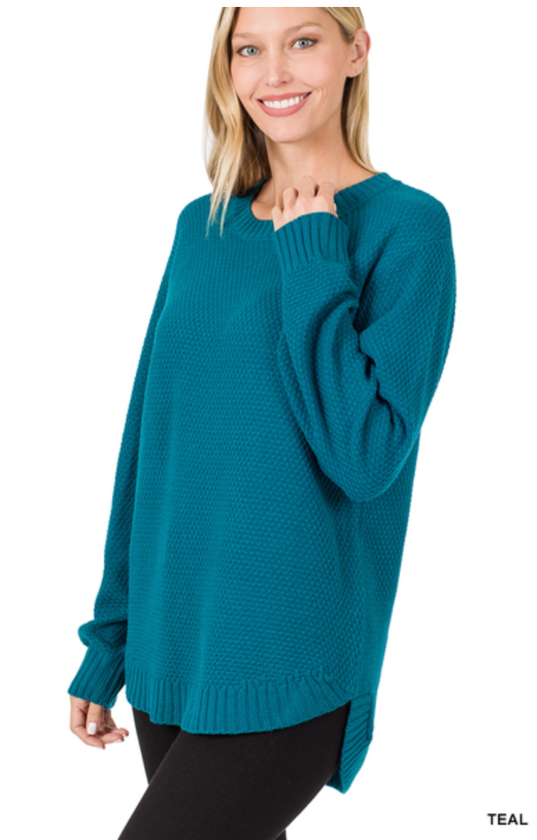 Teal Crew Sweater