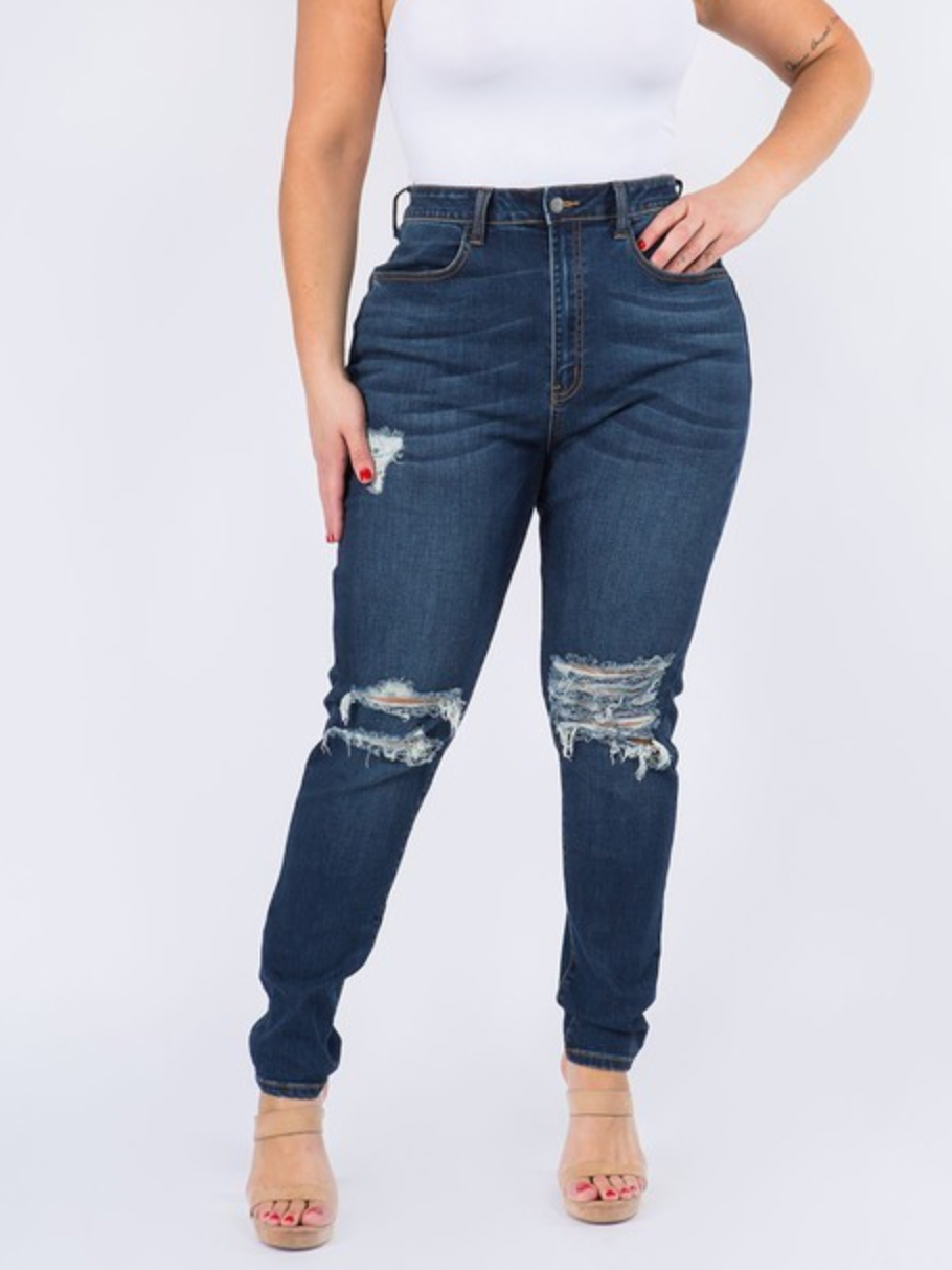 Plus Curvy Destroyed Jeans