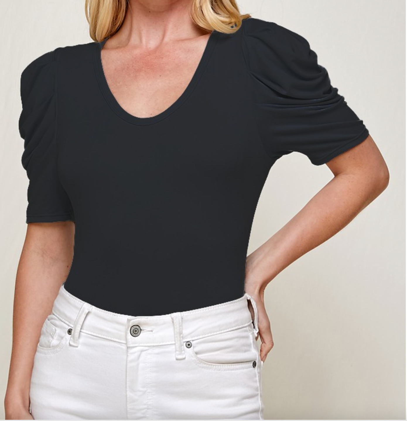Plus Puff Sleeve Bodysuit