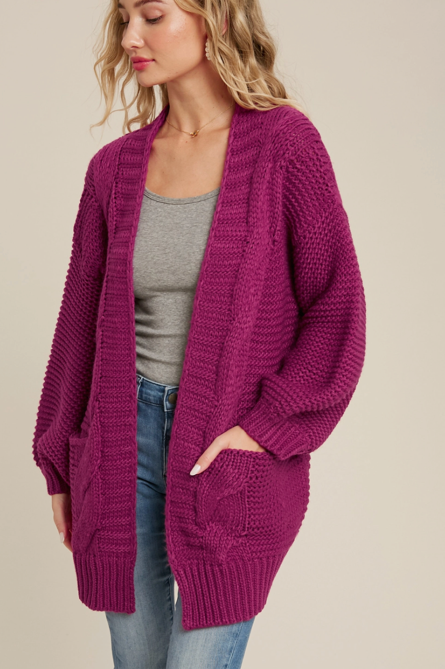 Chunky Lantern Cardigan