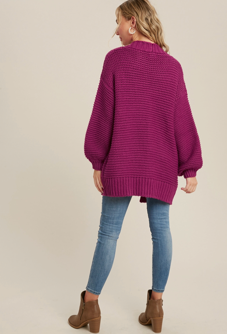 Chunky Lantern Cardigan