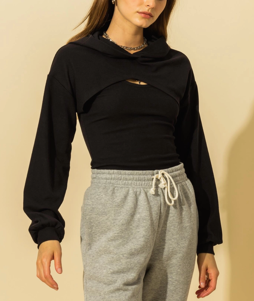 Peekaboo Hooded Top Set