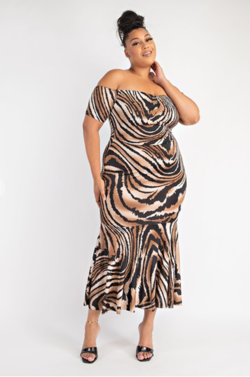 Plus Tiger Mermaid Dress