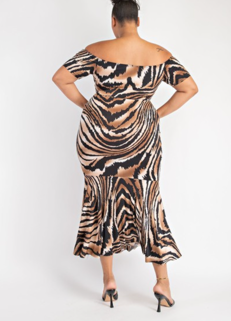 Plus Tiger Mermaid Dress