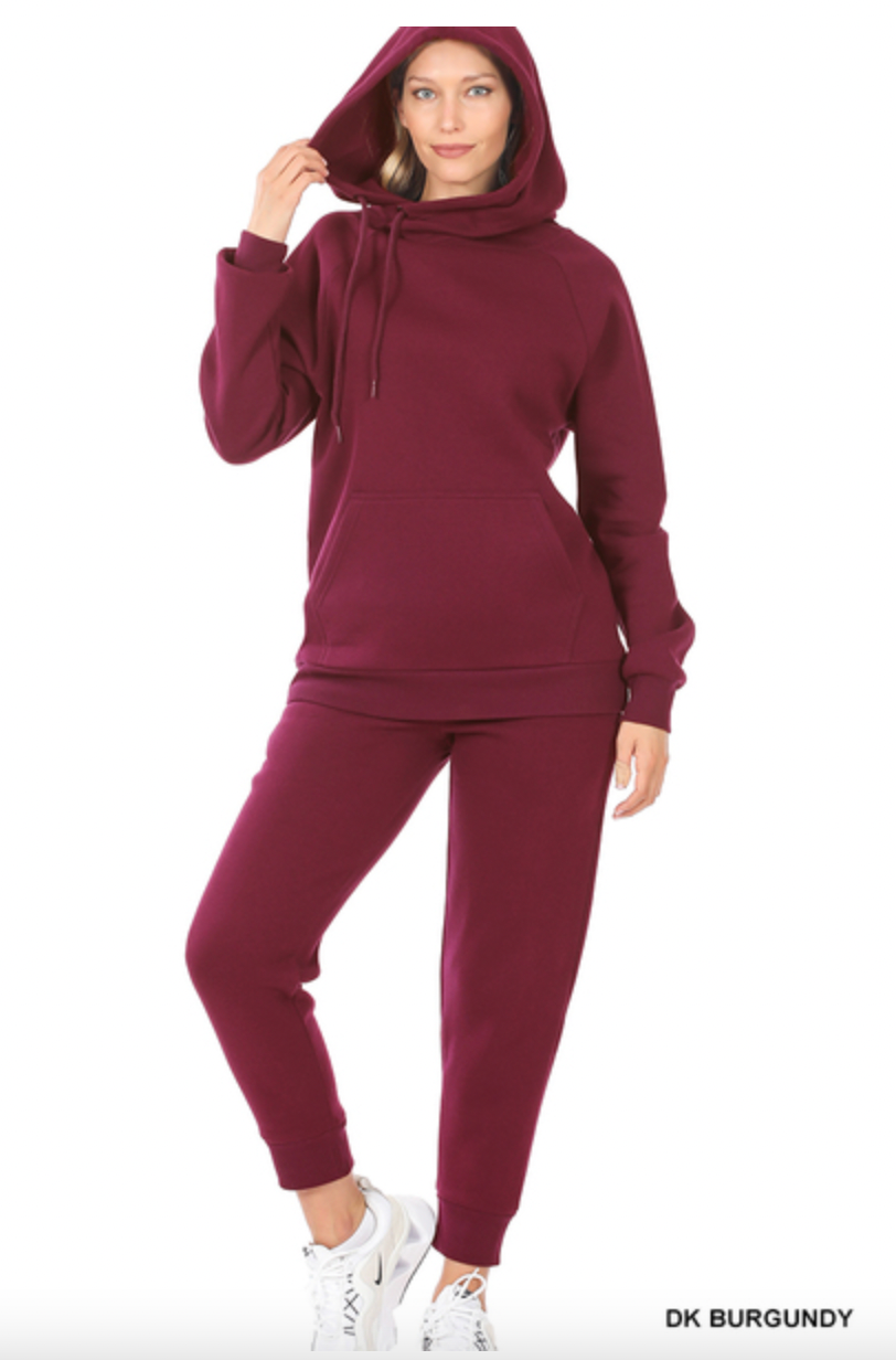 Classic Hoodie Set, Burgundy