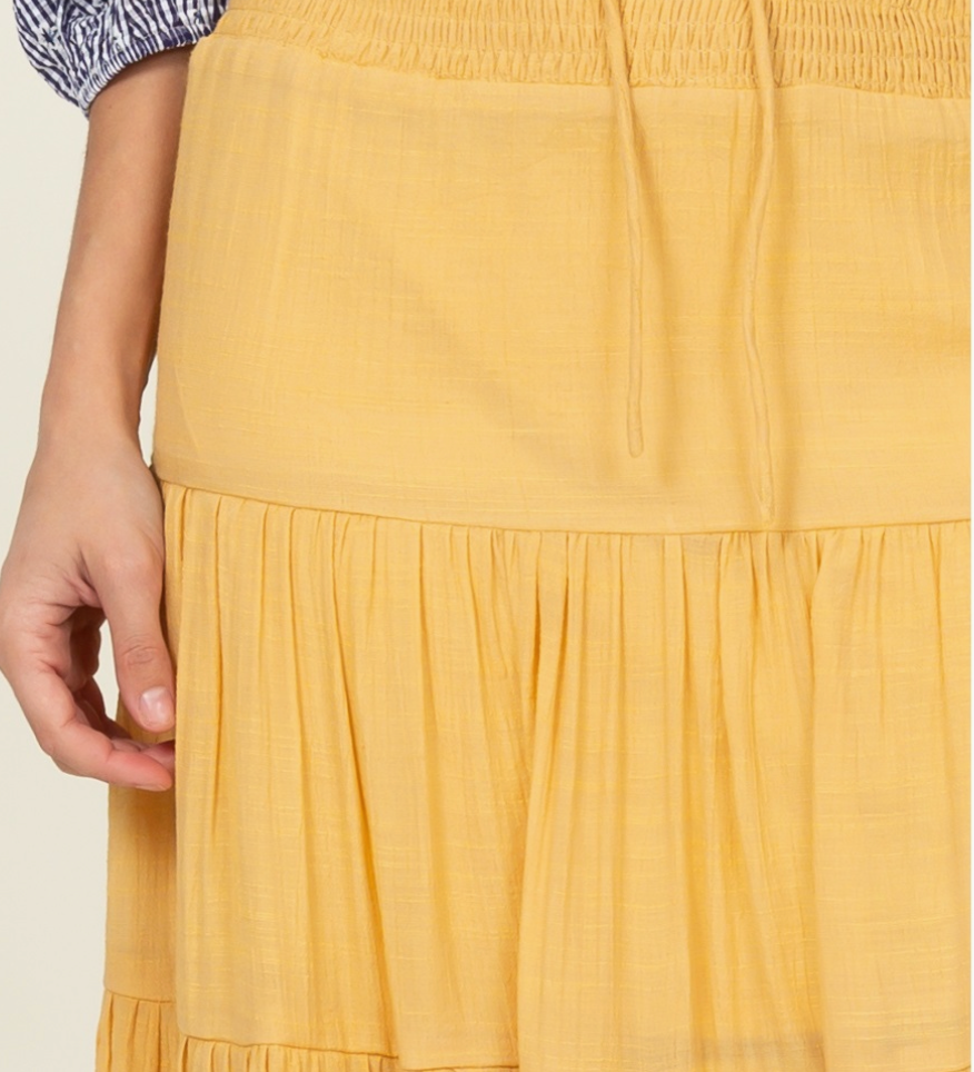 FLOW WITH ME MAXI SKIRT, AMBER YELLOW