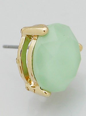 Faceted Round Resin Stud Earrings - FashionFunPop, Trendy, fashion, plus, skinny, fitted, ripped, dress, dresses, tops, blazers, women, clothing, bathing suits, swimwear, vacation, stylish, jewelry, accessories, handbags, shoes, boutique, shopping, store, clutch, clutches, handbag, blouses, mom, mommy, tee, tees, jeans, pants, maxi, maxies, rompers, jumpers, sexy, clearance, new, sales, mika rose, she and sky, &, blvd, in style, esley, gilli, blu pepper, earrings, bracelets, bangles, statement, necklaces,