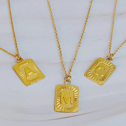 Pre-Order:  Letter Plate Necklace