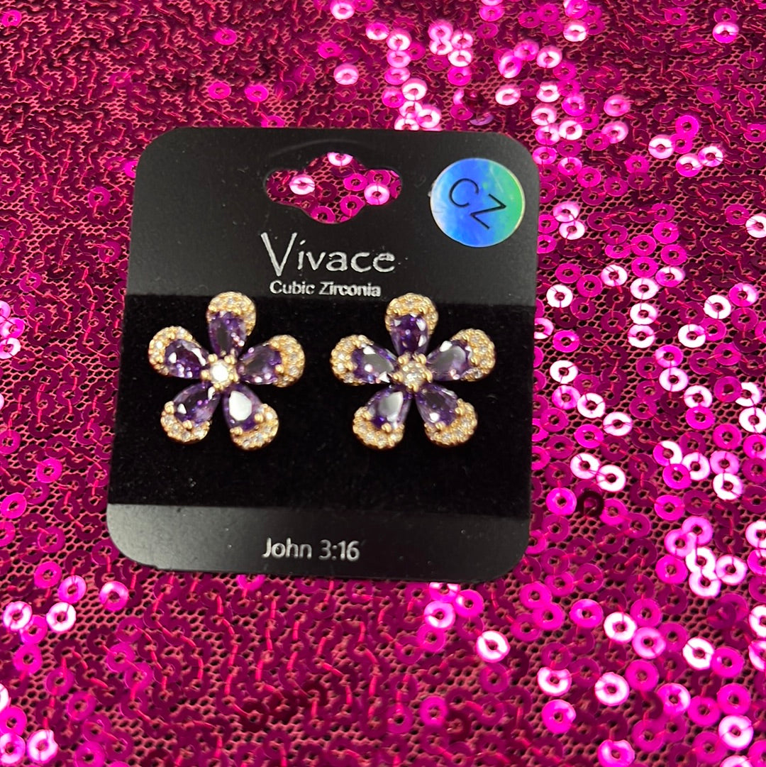 The Purple Flower Earrings