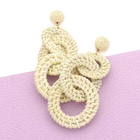 Straw Linked Earrings