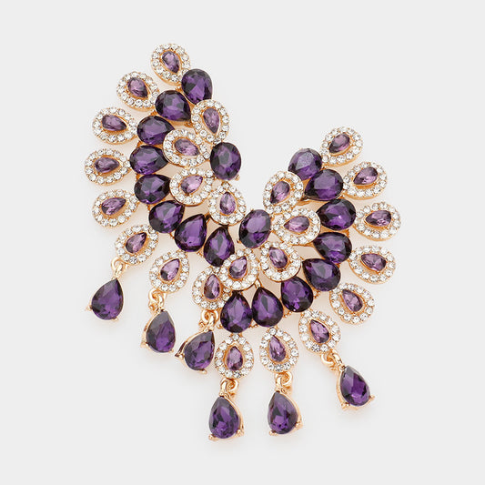 The Purple Peacock Earrings