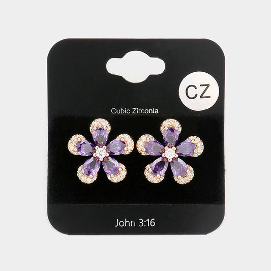 The Purple Flower Earrings