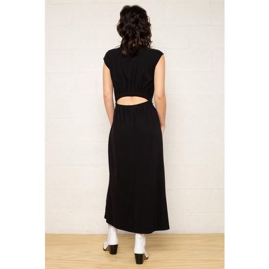 Black T-Shirt Midi Dress - FashionFunPop