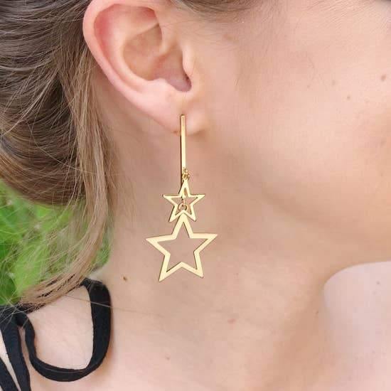 Star Dangle Earrings - FashionFunPop
