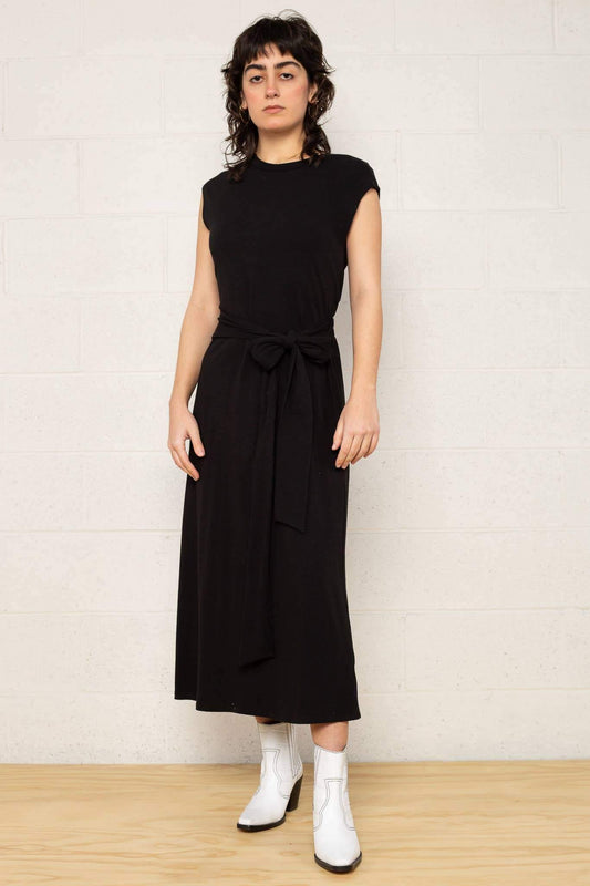 Black T-Shirt Midi Dress - FashionFunPop