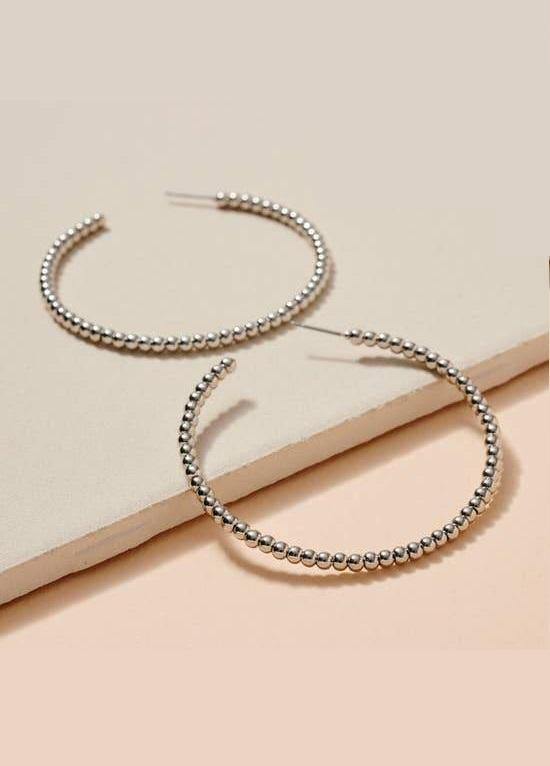 Seed Bead Hoops, Silver - FashionFunPop