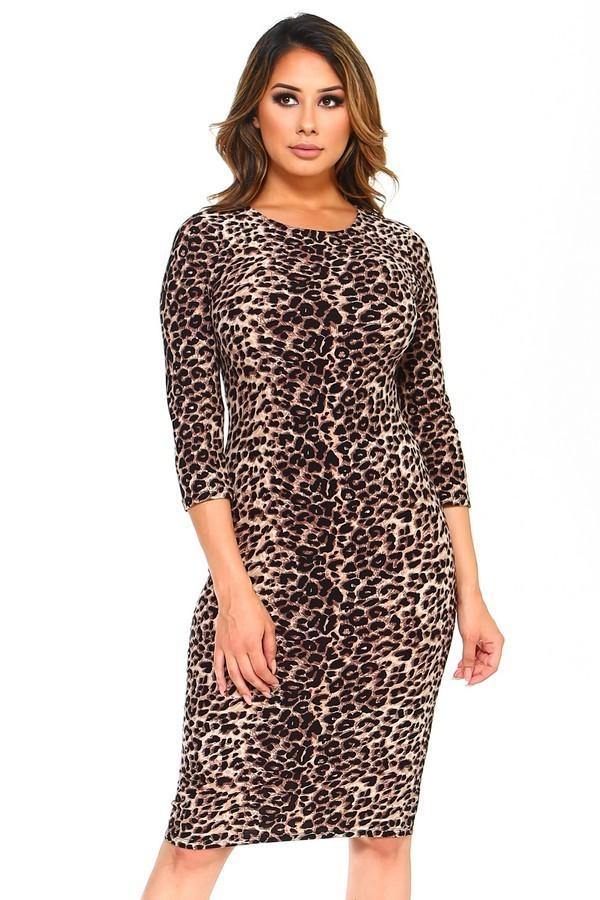 Leopard Midi Dress - FashionFunPop