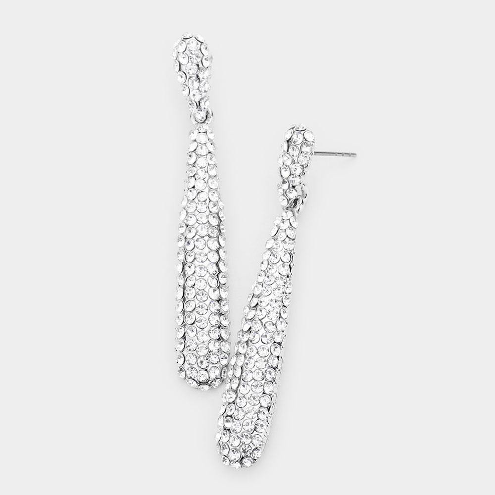 Elongated Teardrop Evening Earrings - FashionFunPop