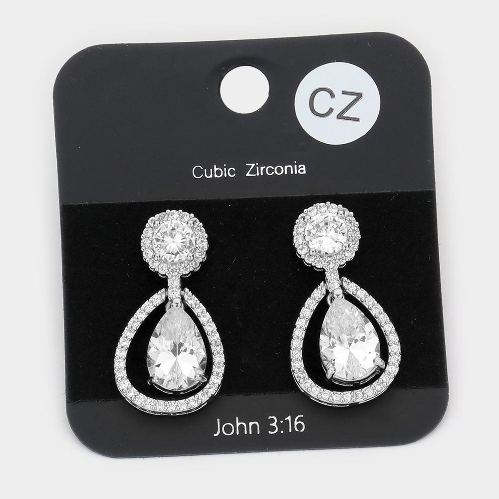 Round Teardrop Dangle Earrings
