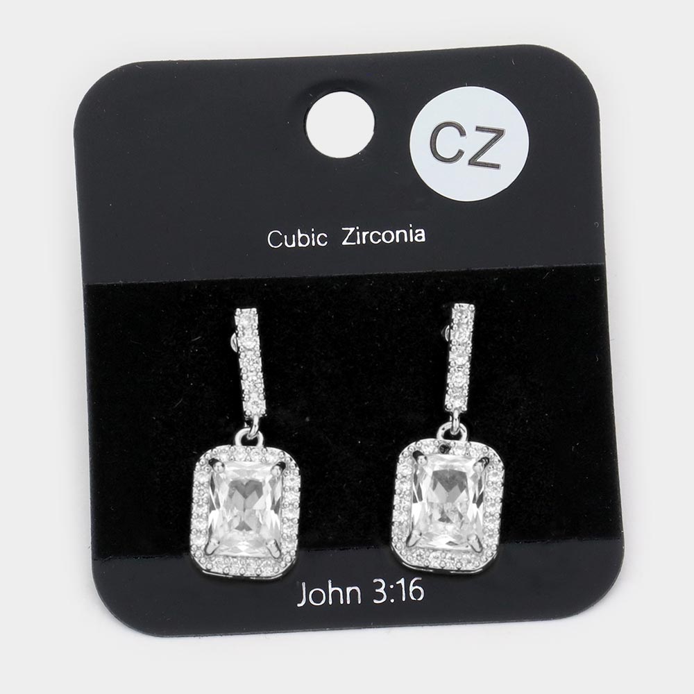 Rectangle Dangle Evening Earrings