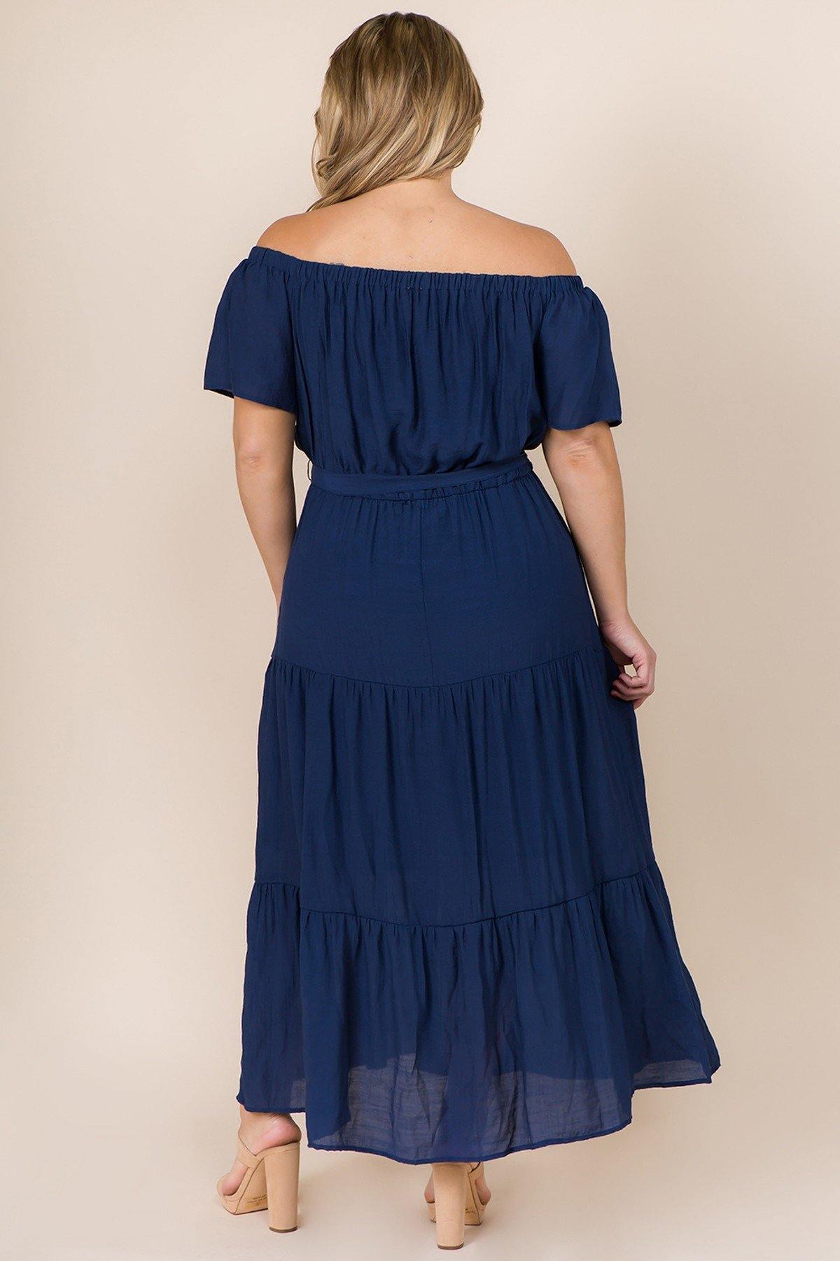 Papaya Plus Off The Shoulder Dress - FashionFunPop