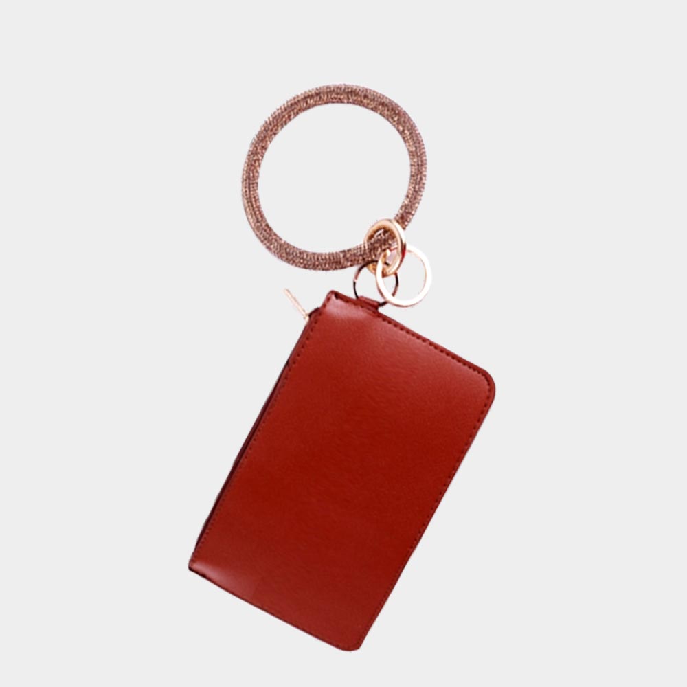 Faux Leather Mini Wrist Pouch