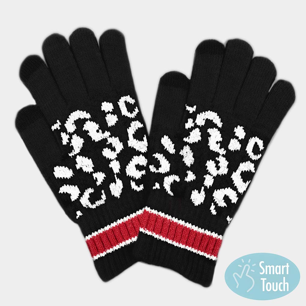 Striped Leopard Gloves