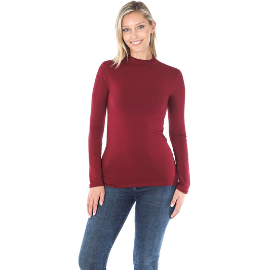 Basic Mock Neck Tee, Gray