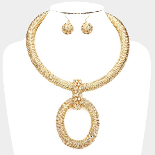 Golden O Statement Necklace