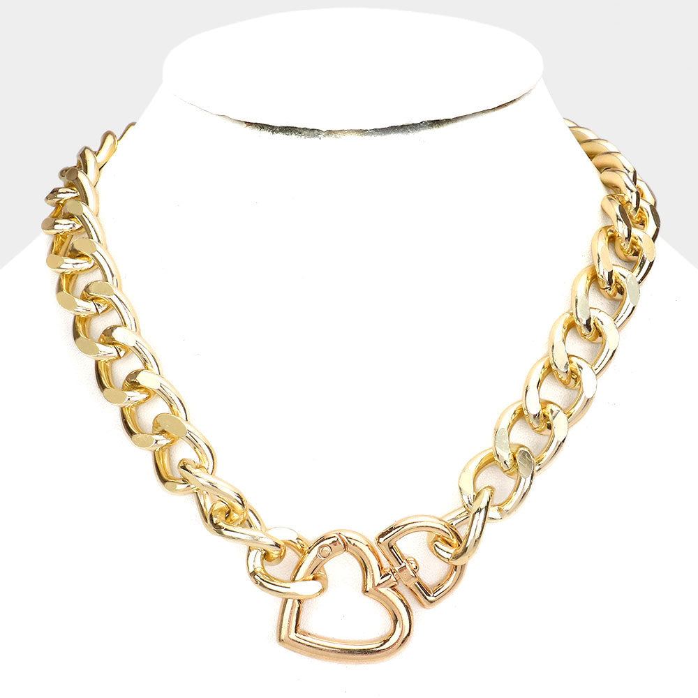 Open Heart Chain, Gold Tone