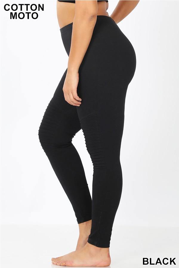 Plus Cotton Motto Leggings - FashionFunPop