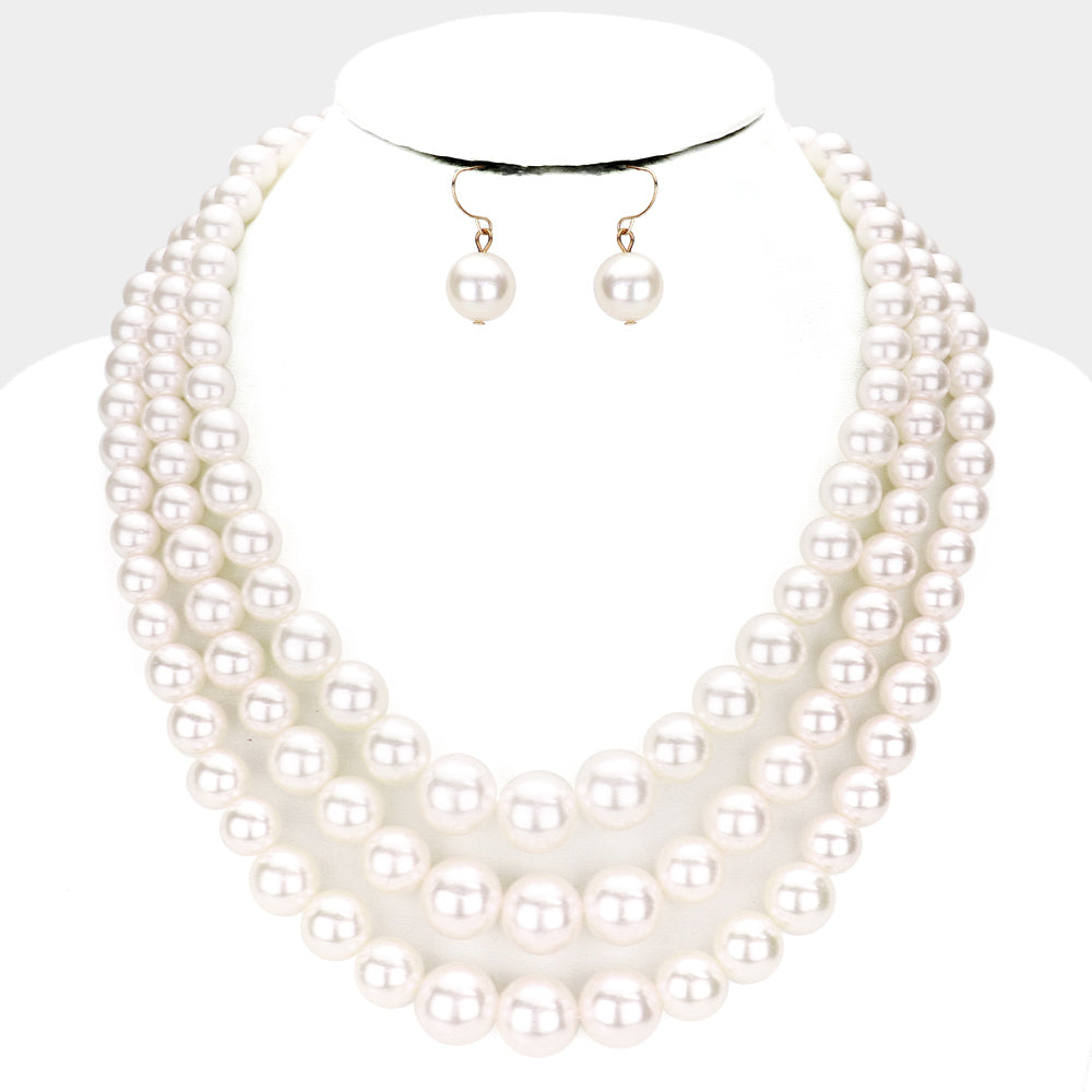 3 Strand Pearl Necklace