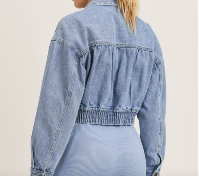 Cropped Boyfriend Denim Jacket - FashionFunPop