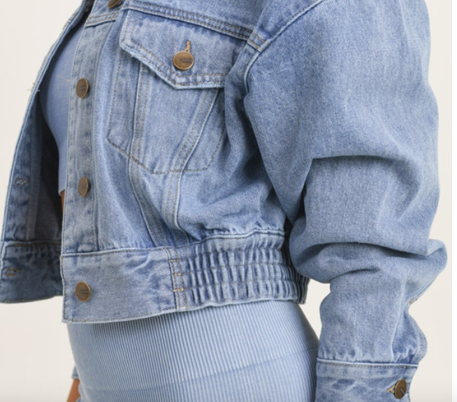 Cropped Boyfriend Denim Jacket - FashionFunPop