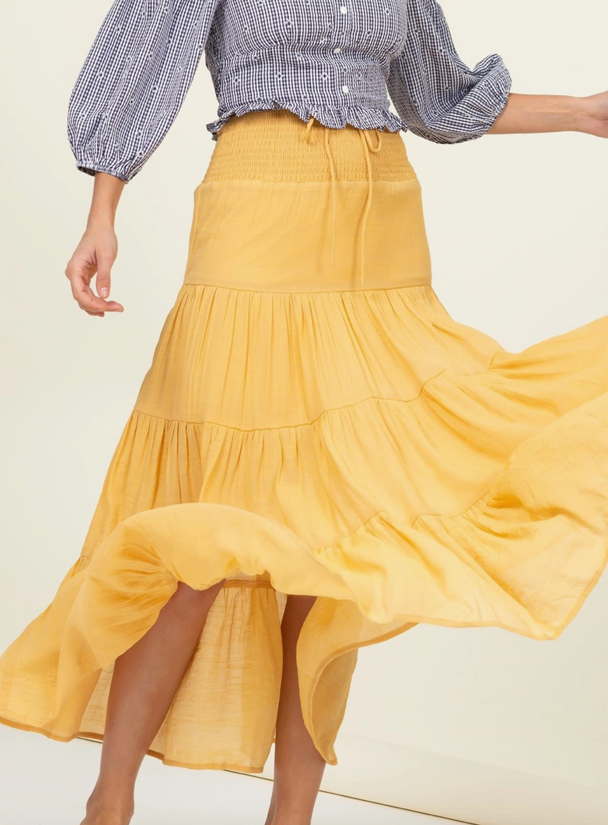 FLOW WITH ME MAXI SKIRT, AMBER YELLOW