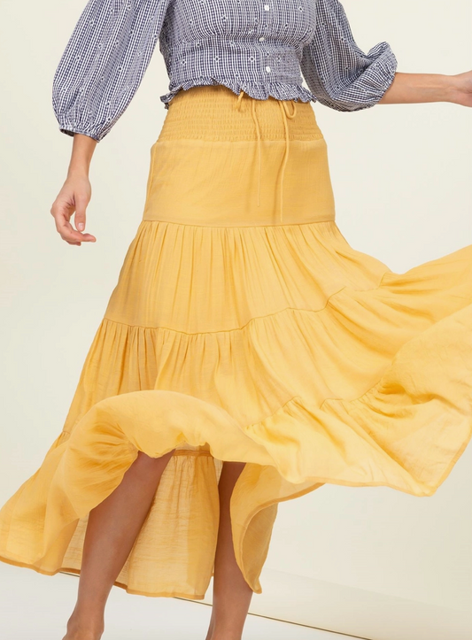 FLOW WITH ME MAXI SKIRT, AMBER YELLOW