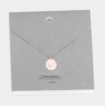 North Star Pendant Necklace - Rose Gold