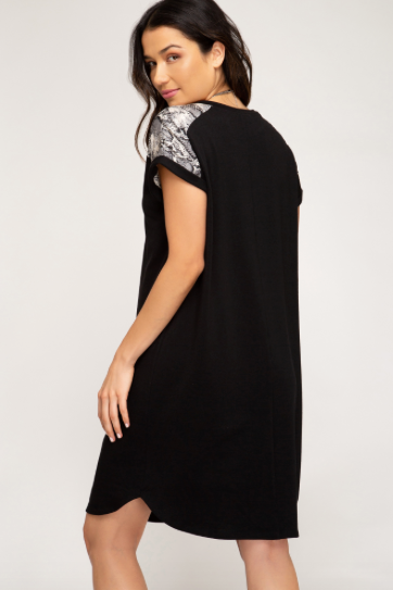 Snake Print Tee Dress