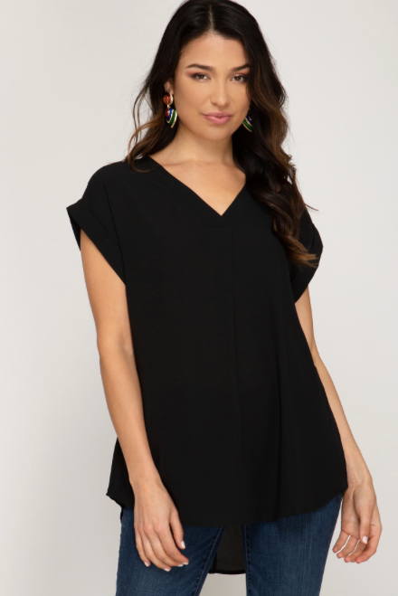 V Drop Blouse Top