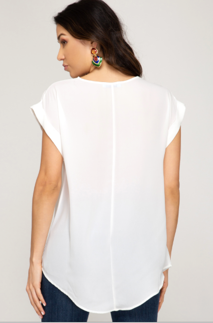 V Drop Blouse Top