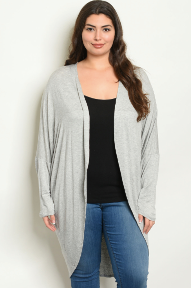 Plus Heather Long Cardigan