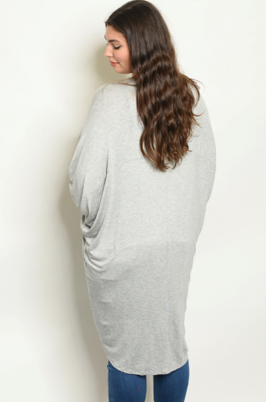 Plus Heather Long Cardigan