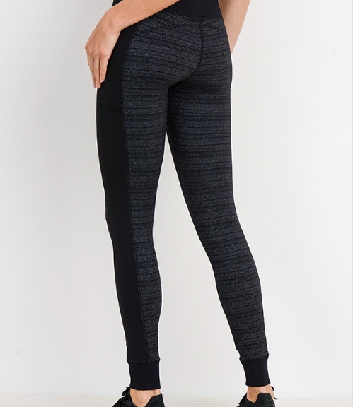 High Waisted Dark Stripe Tummy Control Leggings