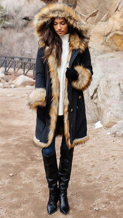 Stormy Winter Coat - Black - FashionFunPop