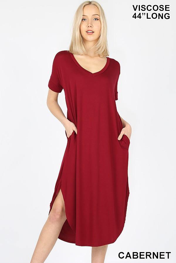 Midi T-Shirt Dress - FashionFunPop