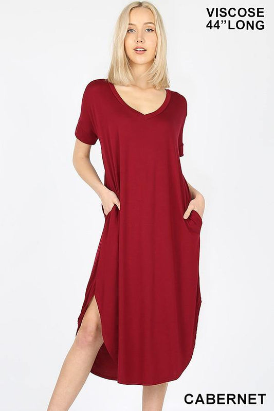 Midi T-Shirt Dress - FashionFunPop