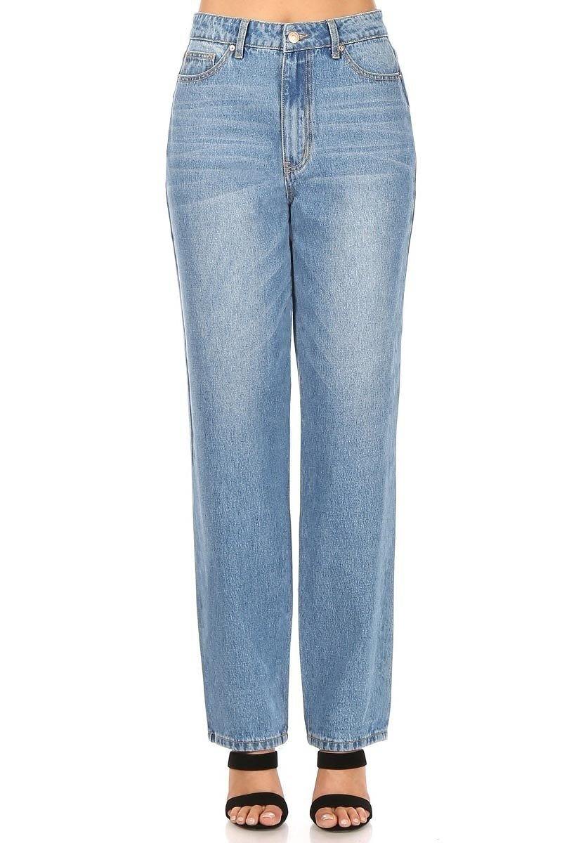 Wide Leg Mid Wash Jean - FashionFunPop