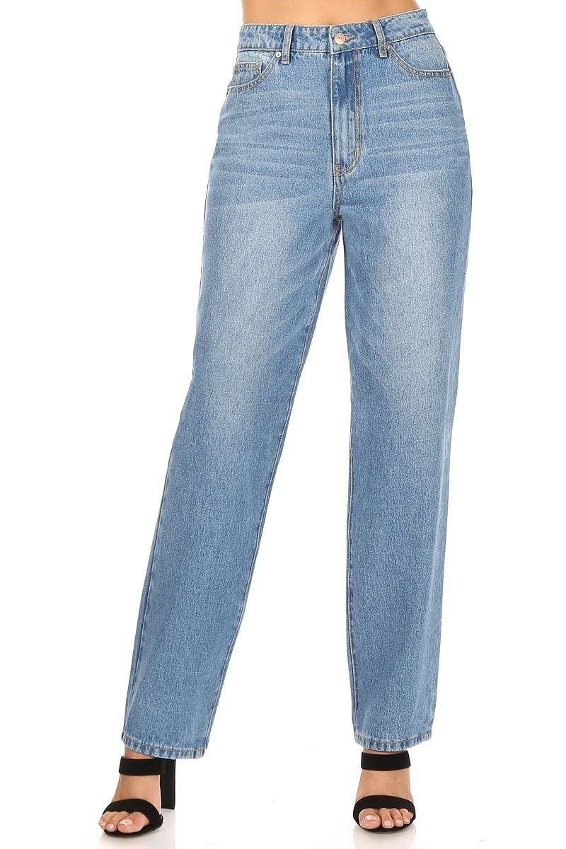 Wide Leg Mid Wash Jean - FashionFunPop