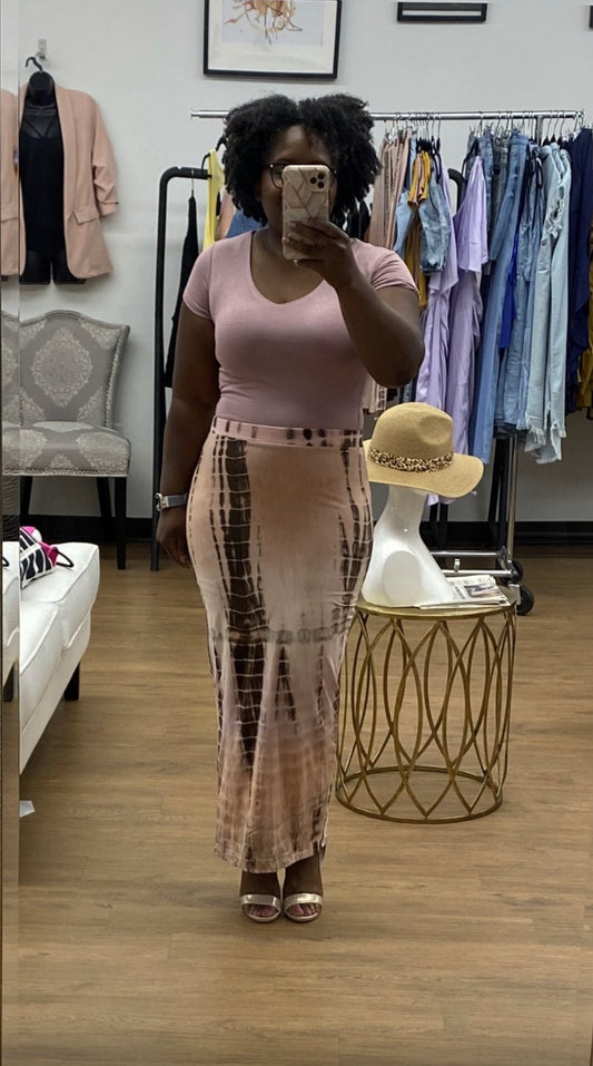 Tie Dye Maxi Skirt, Natural